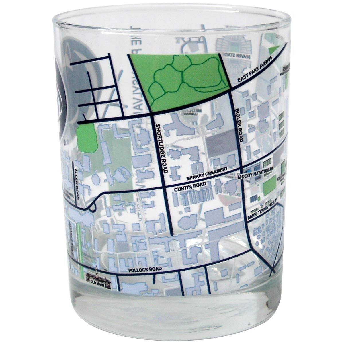 rocks glass with Penn State University campus map view 2